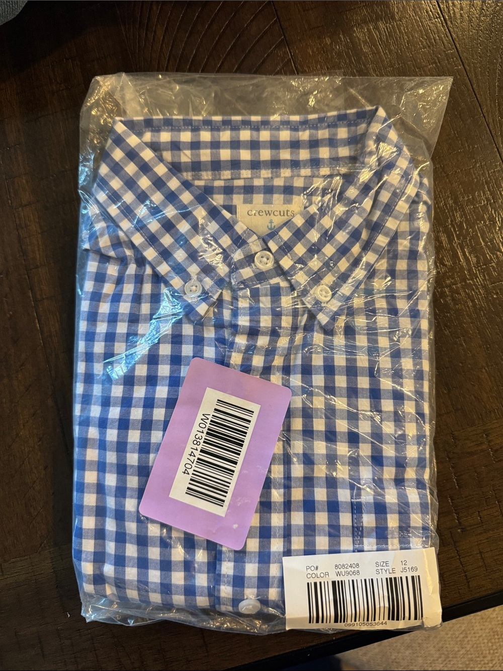 J. Crew Factory Blue and White Gingham Button-Down Shirt - Kids